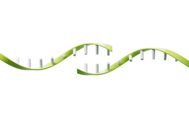 Biological green DNA structure, 3d rendering.