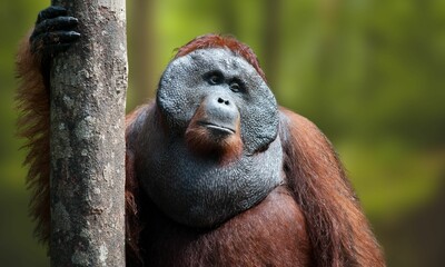 Critically Endangered Tapanuli Orangutan in Sumatra Rainforest