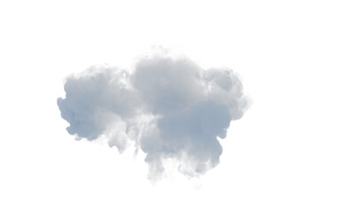 Isolated white cloud, 3d rendering.
