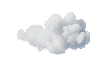 Isolated soft white cloud, 3d rendering.