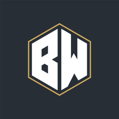 Modern Luxury Letter Monogram Logo with Polygon Frame Design
