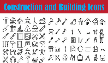 Repair and Service thin line icons set. Maintenance, Screwdriver - Architectural Blueprint & Building Plan Icons – CAD Symbols, Construction Phases, Structural Engineering, Urban Planning