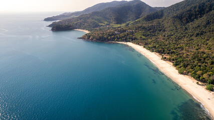 Beach travel background in tropical Thailand