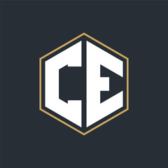 Modern Luxury Letter Monogram Logo with Polygon Frame Design
