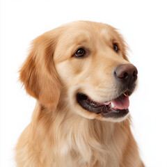 a golden retriever dog with a white background