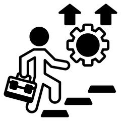 Career Advancement Icon Black