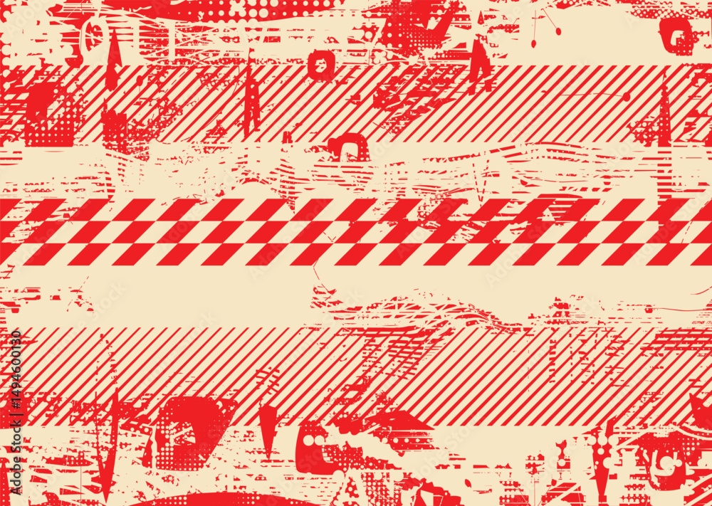 Poster Glitch distorted geometric shape . Noise destroyed logo . Trendy defect error shapes . Glitched frame .Grunge textured . Distressed effect .Vector shapes with a halftone dots screen print texture.