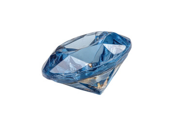 PNG Sparkling blue gemstone on black background: exquisite diamond cut jewel