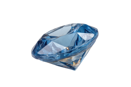 PNG Sparkling blue gemstone on black background: exquisite diamond cut jewel
