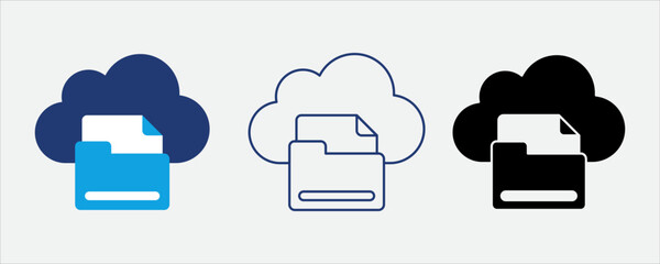 Cloud storage icon for online data backup and access