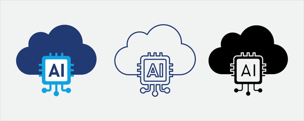 Cloud AI icon for artificial intelligence cloud services