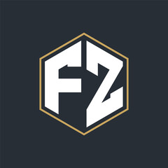 Modern Luxury Letter Monogram Logo with Polygon Frame Design
