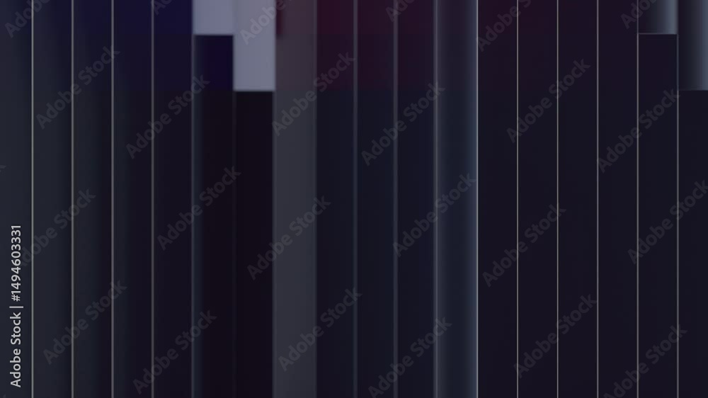 Poster Modern seamless loop animation in which dark rectangular shapes form an isometric grid. Quiet movements give the structure a rhythmic feel and a style of digital rigor. 3d rendering 4K