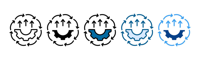 Continuous Improvement Icon Set Multiple Style Collection