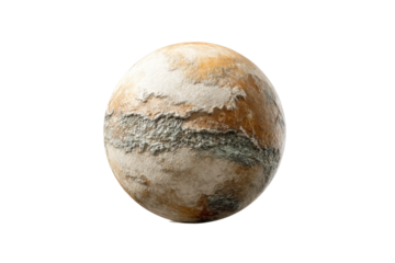 PNG Textured surface of a rocky planet: detailed earth-like sphere on black background