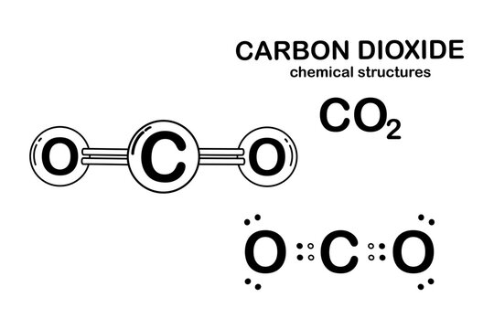 CO₂ Molecular Model and Lewis Dot Structure, Chemistry Illustration for Teaching and Research
