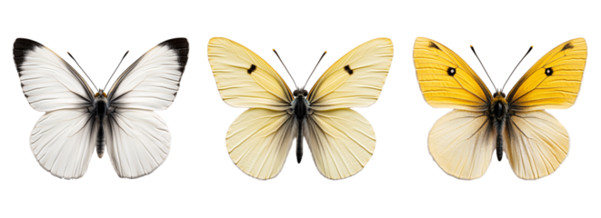 butterfly with soft colourful wings and black accents isolated on a transparent background	