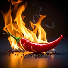 Plexiglas schilderij Hete pepers hot chili pepper  © Saqib