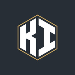 Modern Luxury Letter Monogram Logo with Polygon Frame Design
