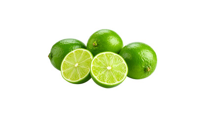 Fresh green citrus fruit, lime, isolated on white background
