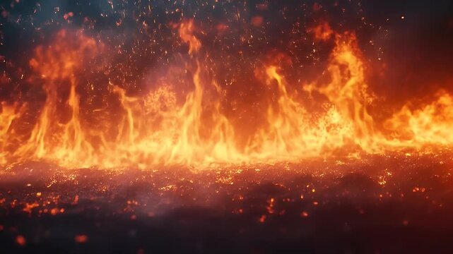 Dramatic fiery landscape