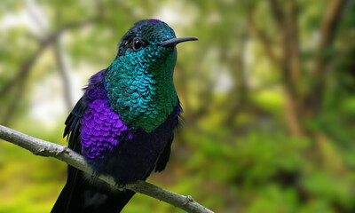 Long-tailed Woodnymph – Endangered Emerald Hummingbird of Brazil’s Atlantic Forest