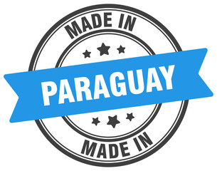 Made in Paraguay round sign. Made in Paraguay stamp.