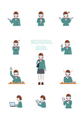 女子中学生のポース集