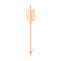 Minimal Arrow with a Simple Form in Pastel Peach Isolated on Transparent Background
