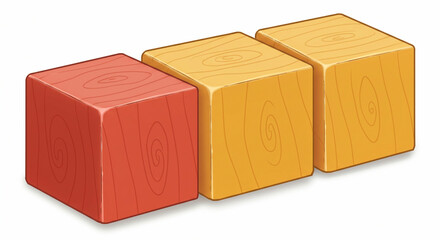 Fototapeta premium Wood blocks arranged in a row