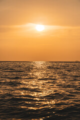 Golden Sunset over the Ocean in Thailand, Southeast Asia
