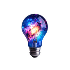 light bulb with world map