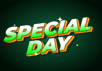 Special day. Bold 3D text style for celebration themes