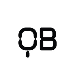 QB monogram logo design letter text name symbol monochrome logotype alphabet character simple logo