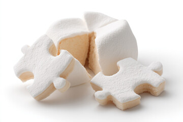a piece of white marshmallow with a missing piece