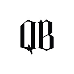 QB monogram logo design letter text name symbol monochrome logotype alphabet character simple logo