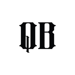QB monogram logo design letter text name symbol monochrome logotype alphabet character simple logo