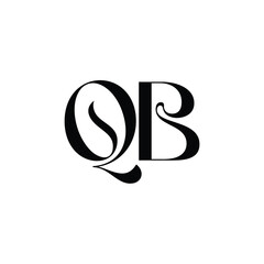 QB monogram logo design letter text name symbol monochrome logotype alphabet character simple logo