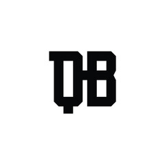 QB monogram logo design letter text name symbol monochrome logotype alphabet character simple logo