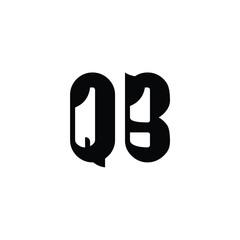 QB monogram logo design letter text name symbol monochrome logotype alphabet character simple logo