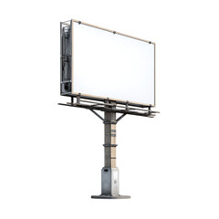 Obraz premium Blank billboard isolated on white background empty advertising sign outdoors