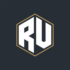 Modern Luxury Letter Monogram Logo with Polygon Frame Design
