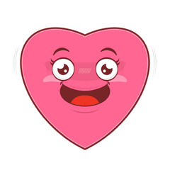 heart playful face cartoon cute
