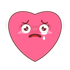 Naklejka premium heart scared face cartoon cute