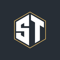 Modern Luxury Letter Monogram Logo with Polygon Frame Design
