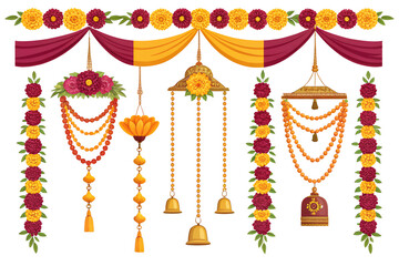 traditional durga puja mandap decor elements for festive design projects

