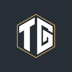 Modern Luxury Letter Monogram Logo with Polygon Frame Design
