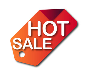 Red hot sale icon with bold text and flame-inspired design, symbolizing online discounts, digital promotions, limited-time offers, and e-commerce shopping events.