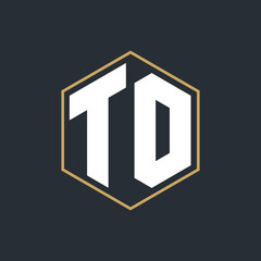 Modern Luxury Letter Monogram Logo with Polygon Frame Design
