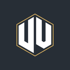 Modern Luxury Letter Monogram Logo with Polygon Frame Design
